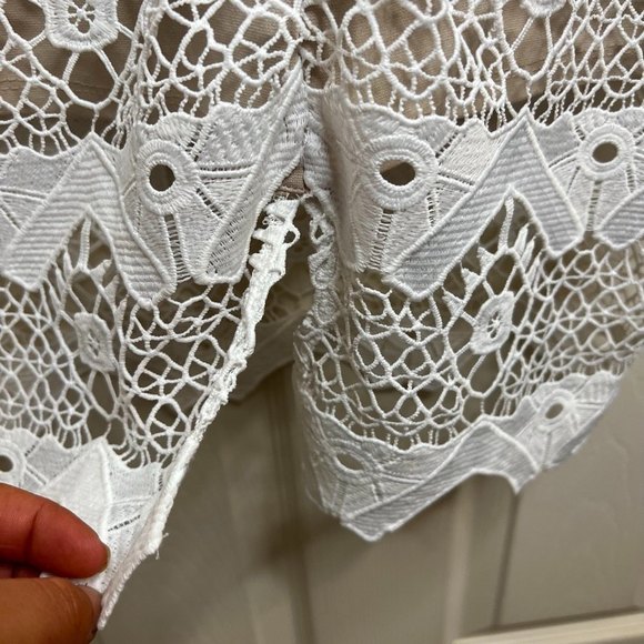 Lulu's Sway Away White Crochet Lace Dress Size Small - Picture 9 of 11